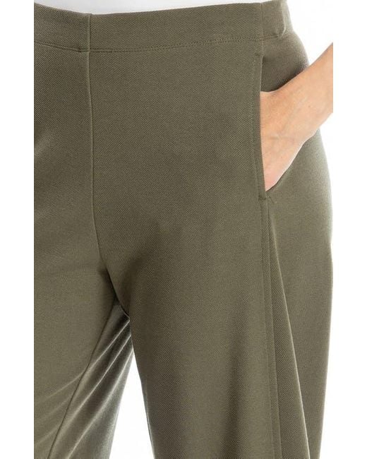 Max Studio Green Twill Knit Barrel Leg Pants