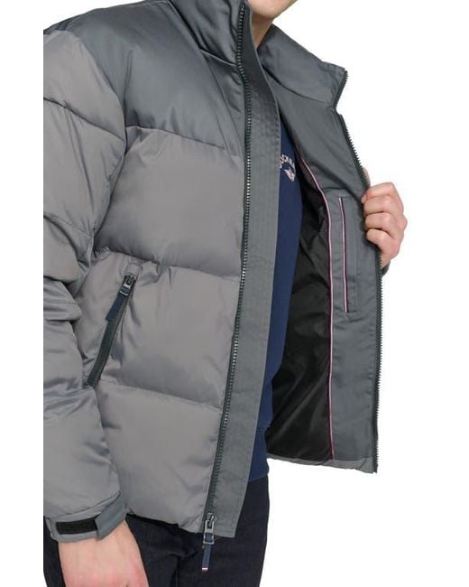 Tommy Hilfiger Gray Matte Water Resistant Puffer Jacket for men