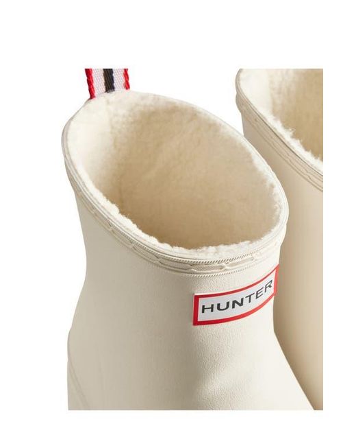 Hunter White Play Short Faux Shearling Lined Waterproof Rain Boot