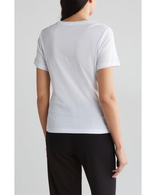 DKNY White Faux Wrap T-shirt