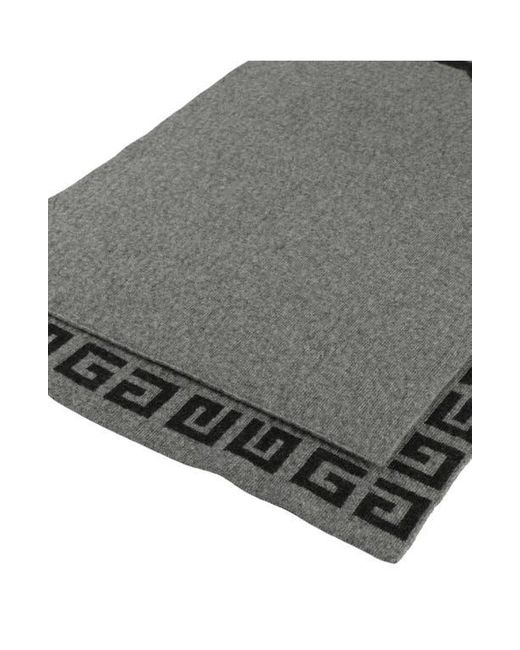 Givenchy Gray Double Face 4G Wool & Cashmere Scarf for men