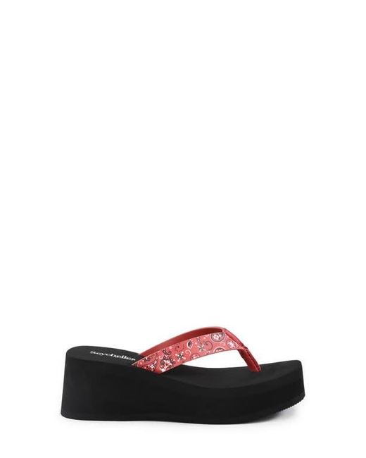 Seychelles Red Skyscraper Platform Flip Flop
