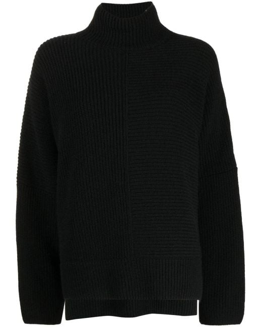 Tom Ford Asymmetric Cashmere Rib-knit Jumper in Black | Lyst