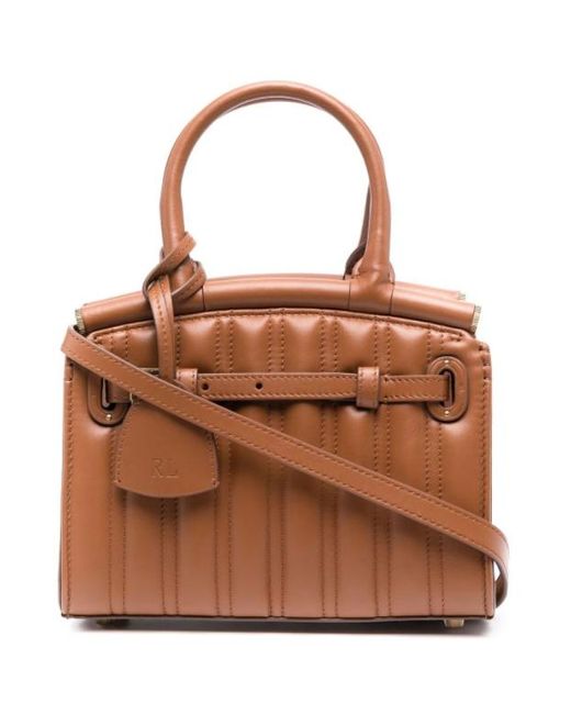 Ralph Lauren Collection Mini Rl50 Leather Tote Bag in Brown Lyst UK