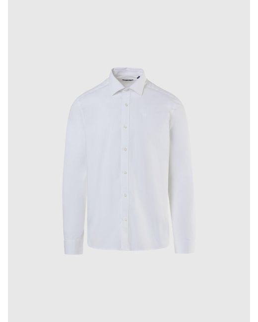 Camisa de popelina elástica ecológica North Sails de hombre de color White