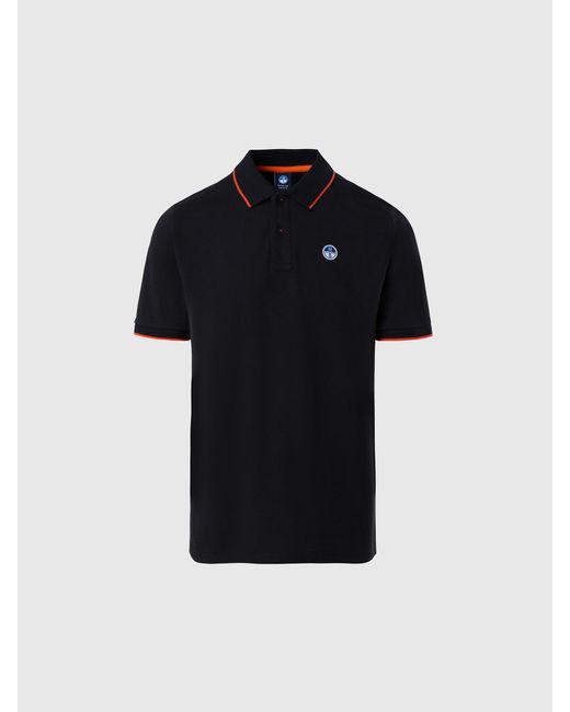 Polo shirt with logo collar North Sails pour homme en coloris Black