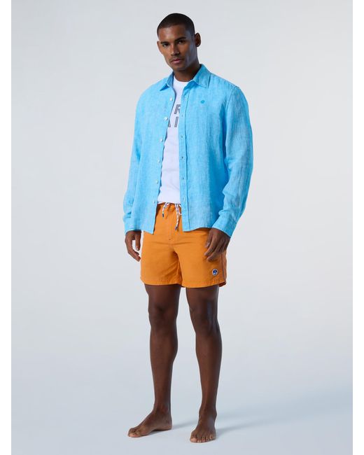 North Sails Washed Nylon Swim Shorts in Blue für Herren