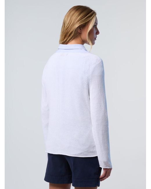 North Sails White Pullover Mit U-Boot-Ausschnitt