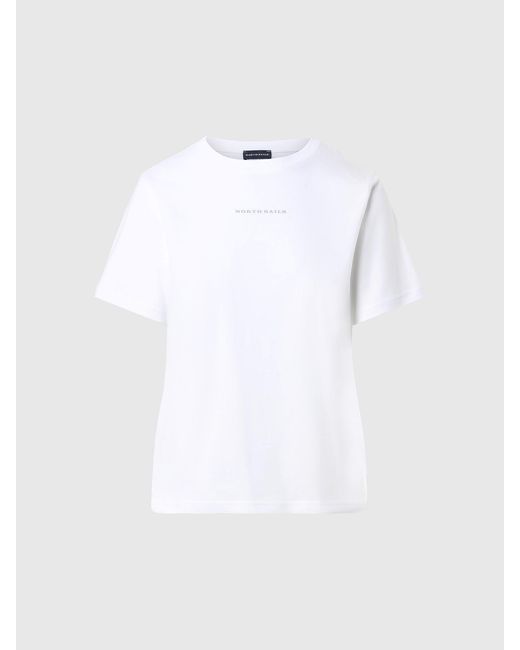 T-shirt in cotone organico di North Sails in White