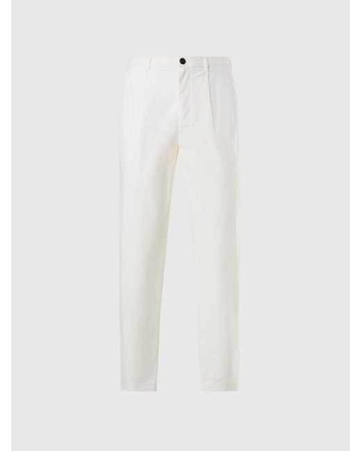 Pantalón chino plisado de gabardina North Sails de color White
