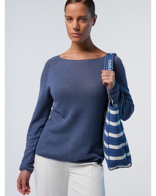 North Sails White Pullover Mit U-Boot-Ausschnitt
