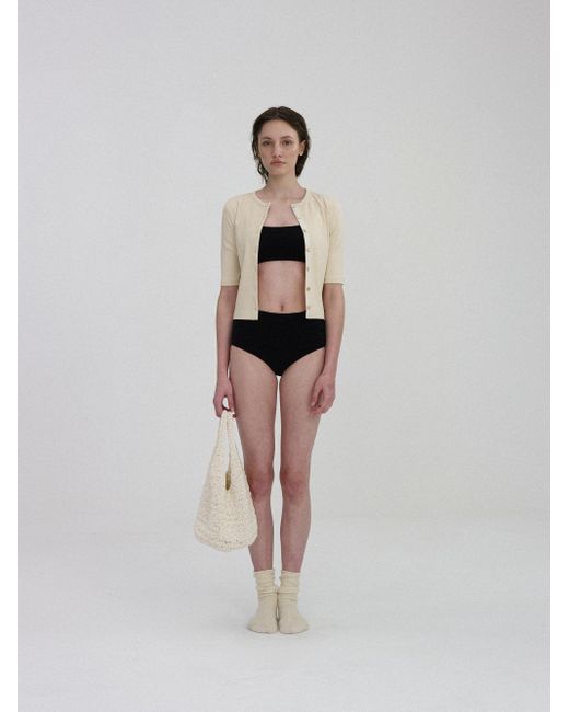 NOTHING WRITTEN Paico Crop Cardigan in Natural | Lyst UK