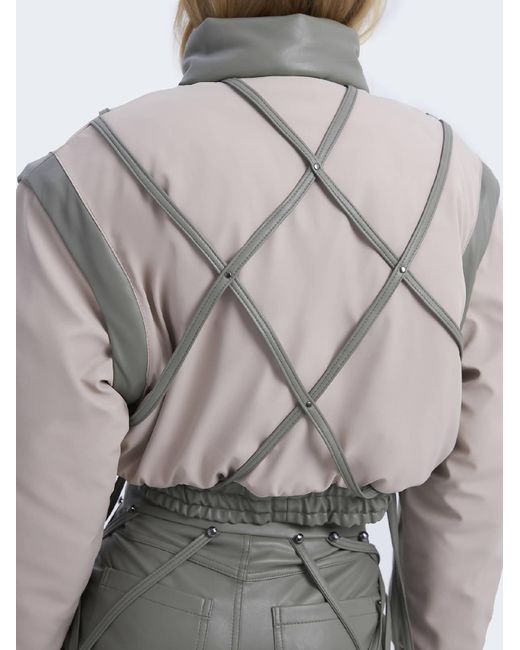 MARDO._ Beige Down Jacket With Straps in Blue | Lyst