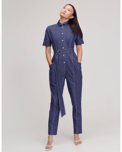 Monosuit Kioto Jumpsuit With Short Sleeves in Blue | Lyst