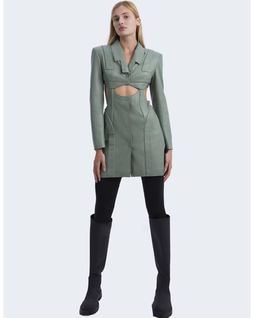 MARDO._ V-leather Blazer Dress in Green | Lyst