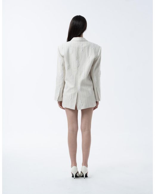 Maet Studio Gray Khalisa Linen Jacket With Embroidery