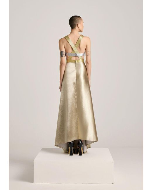 AKHL Natural Metallic Bustier Dress