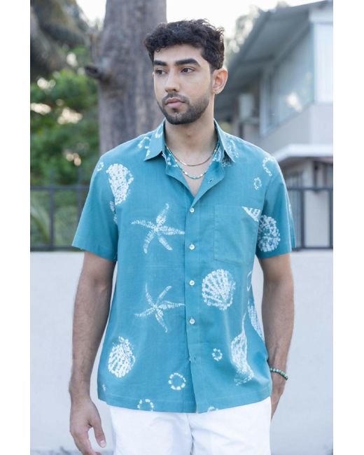 Anushé Pirani Blue Hawaii Button-down