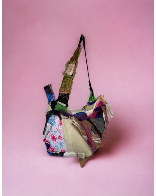 Miro Misljen Pink Abstract Asymmetric Bag