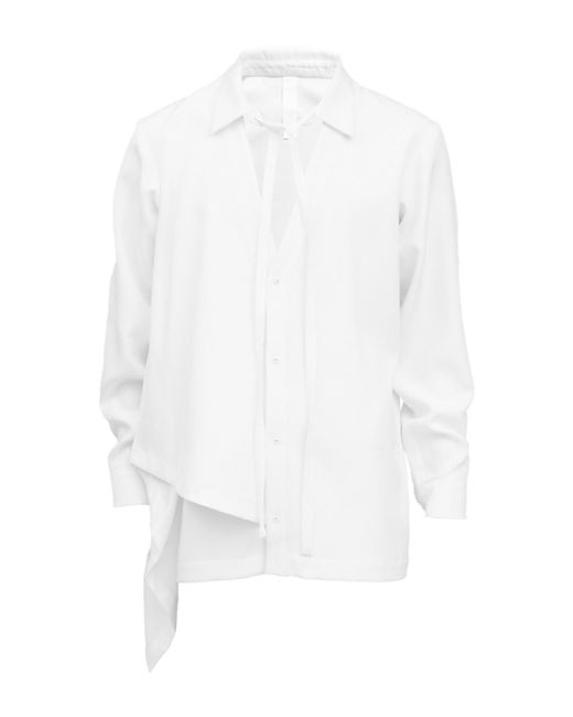 INF White Tie-collar Deconstructed Shirt