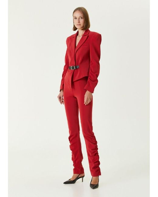 Pcfg Red Wool Blend Your *itch Draped Pant - Samba