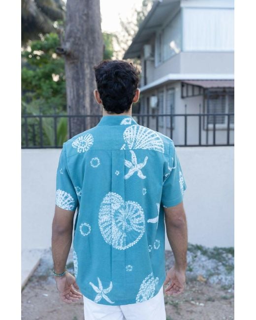 Anushé Pirani Blue Hawaii Button-down