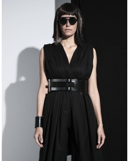 Hay Black Wide Leather Corset Waist Belt Urania B