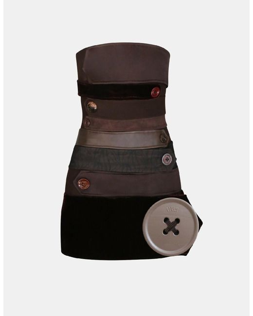 Maet Studio Natural Andra Buttons Mini Dress