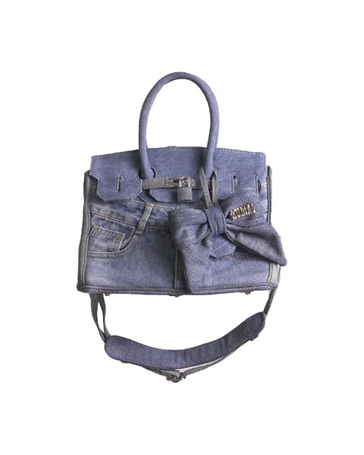CSHEON Blue Janey Bag In Denim Medium