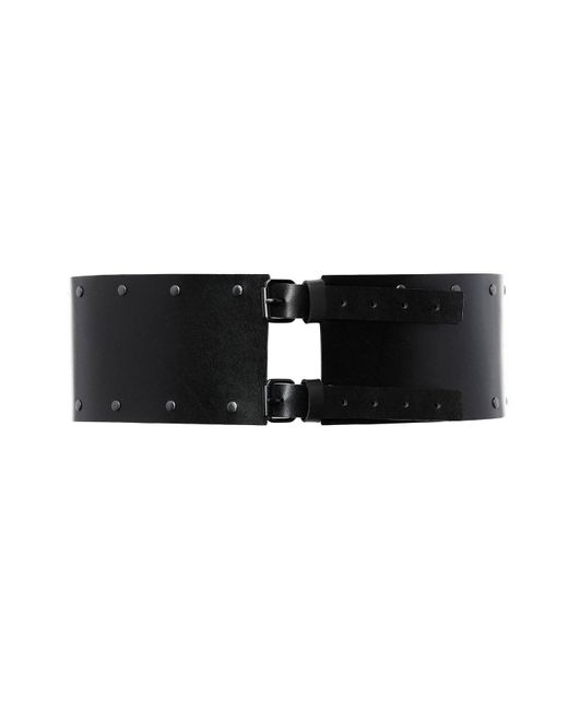 Hay Black Wide Leather Corset Waist Belt Urania B