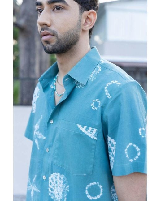 Anushé Pirani Blue Hawaii Button-down