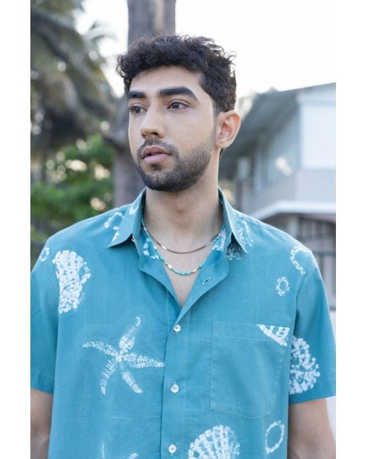 Anushé Pirani Blue Hawaii Button-down