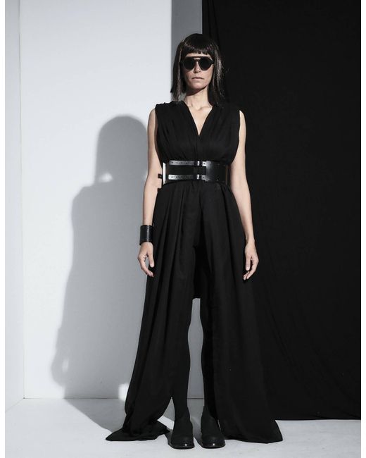 Hay Black Wide Leather Corset Waist Belt Urania B