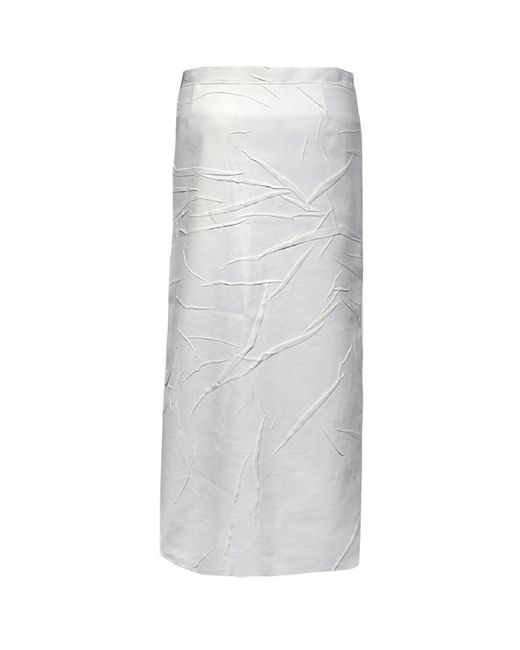 JENN LEE Multicolor Creased Low Rise Skirt (white)