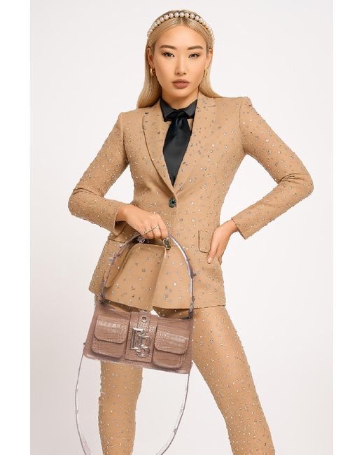 CSHEON Natural Motorcycle Baguette Beige Croc