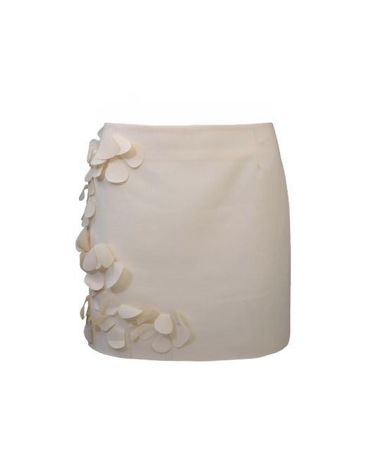 BLIKVANGER Gray Milky Floral Mini Skirt