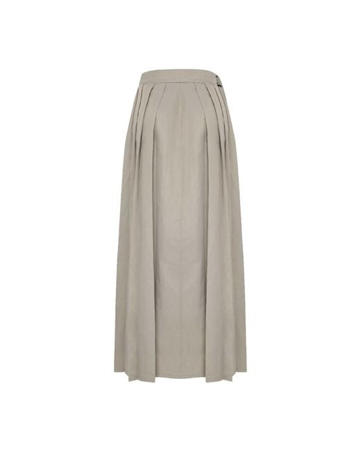 Pcfg Multicolor Linen Blend Shiny Woven Skirt - Moon Rock