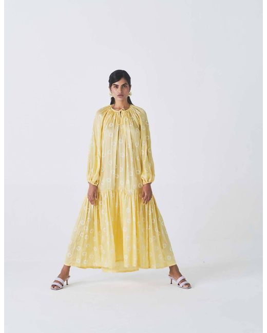 LITTLE THINGS STUDIO Juhi Dress in Yellow | Lyst