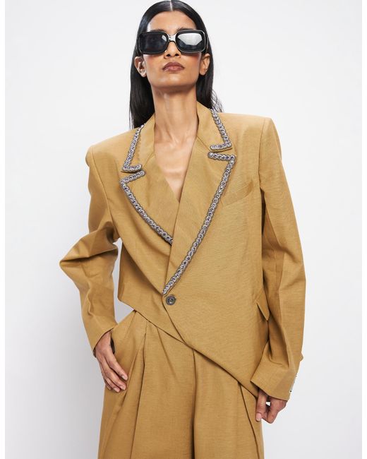 Doh Tak Keh Natural Chai-cheeni Asymmetric Blazer