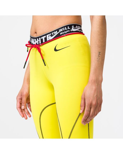 Nike Off-white X Women's Nrg Pro Tights in Yellow | Lyst