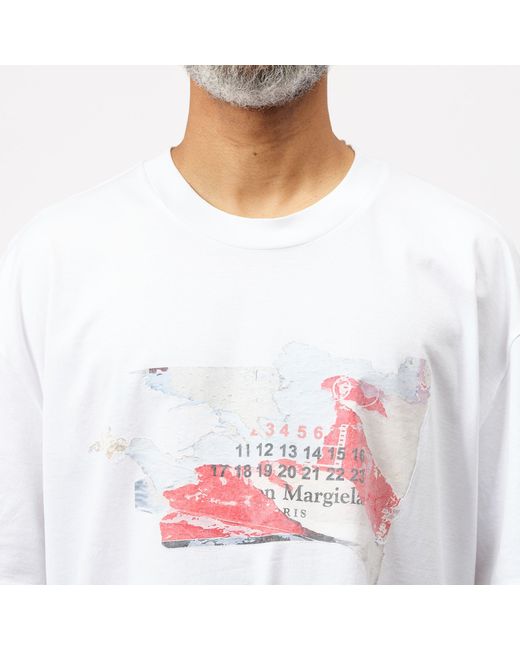 Maison Margiela Label Graphic T-shirt In White in White for Men - Lyst