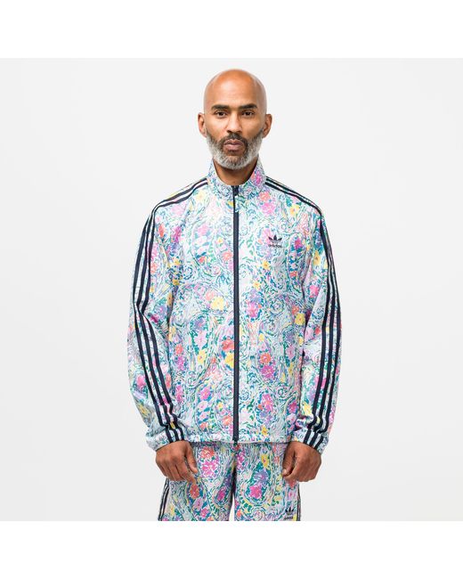 adidas blue floral jacket