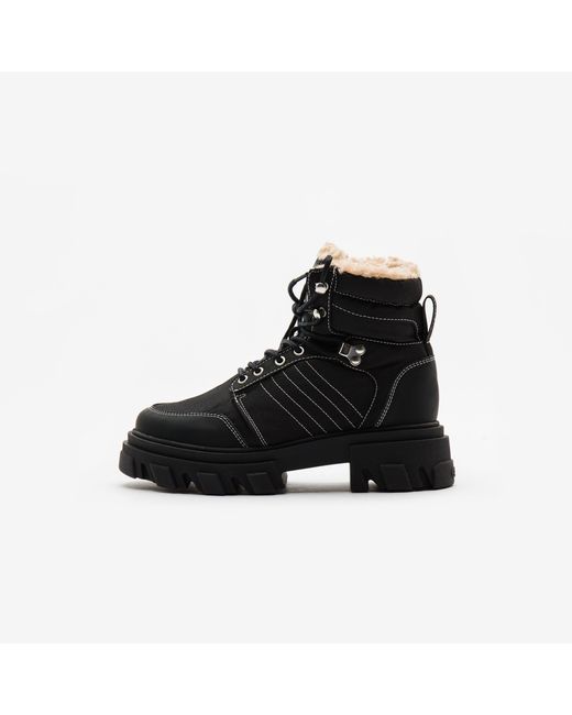 ganni cleated lace up hiking boot