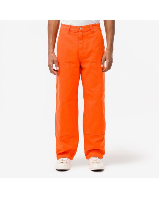 Stussy Canvas Work Pants in Orange for Men Lyst