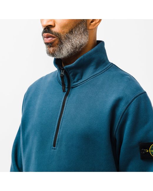 Stone Island 61920 Brushed Cotton Fleece in Teal (Blue) for Men - Lyst