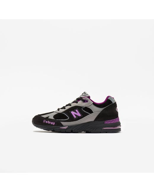 New Balance Leather Womens Stray Rats 991 in Black/Pink (Black) - Lyst