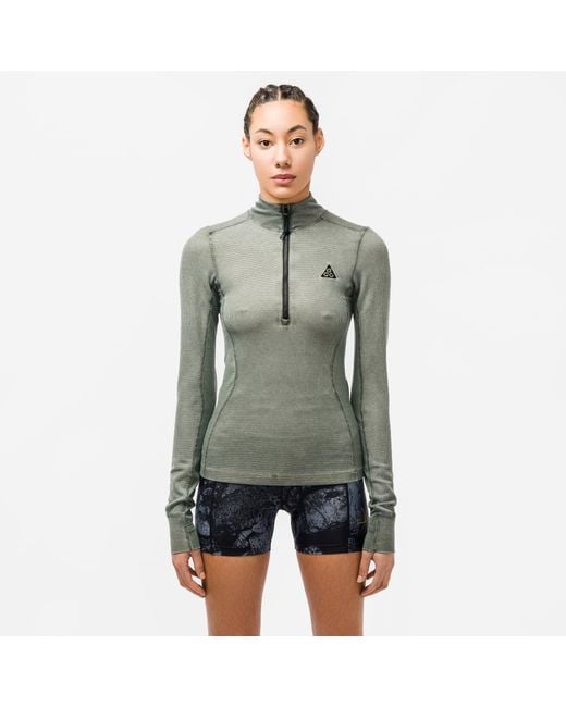 Nike Synthetic Acg Steeple Rock 1/2 Zip Base Layer in Cargo Khaki/Black  (Green) | Lyst