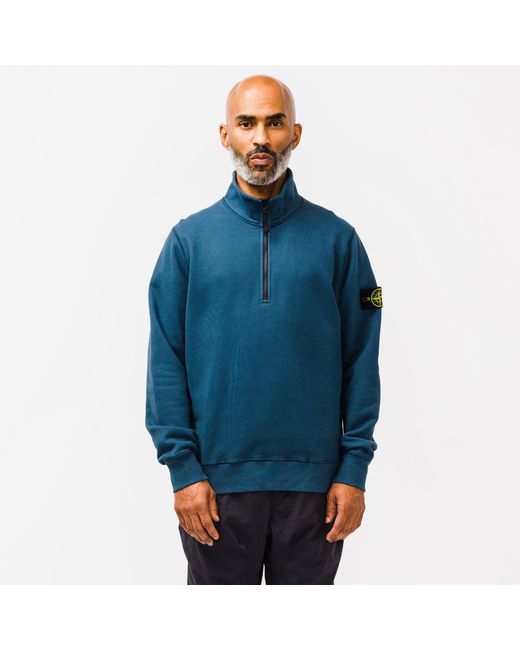 Stone Island 61920 Brushed Cotton Fleece in Teal (Blue) for Men - Lyst