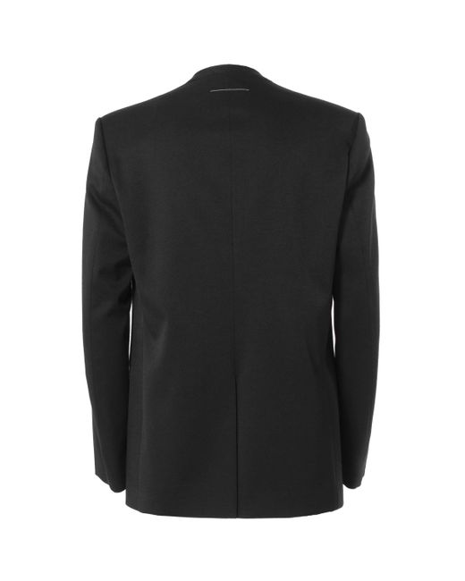 MM6 by Maison Martin Margiela No Collar Jacket in Black | Lyst