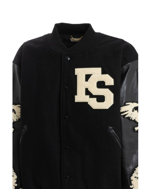 FORSOMEONE Eagle Varsity Jacket in Black for Men | Lyst
